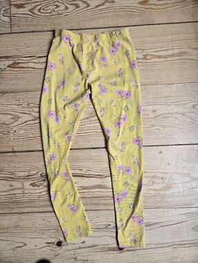 George Yellow Floral Leggings Kids Size L (10–12)